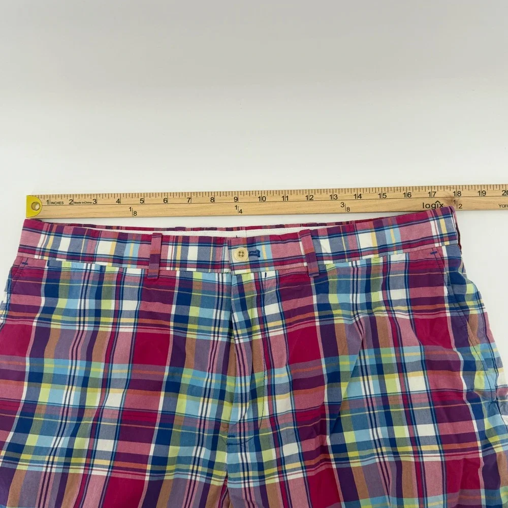 Polo Golf Ralph Lauren‎ Shorts Mens 36 Multi Color Plaid Linus Fit Cotton Madras